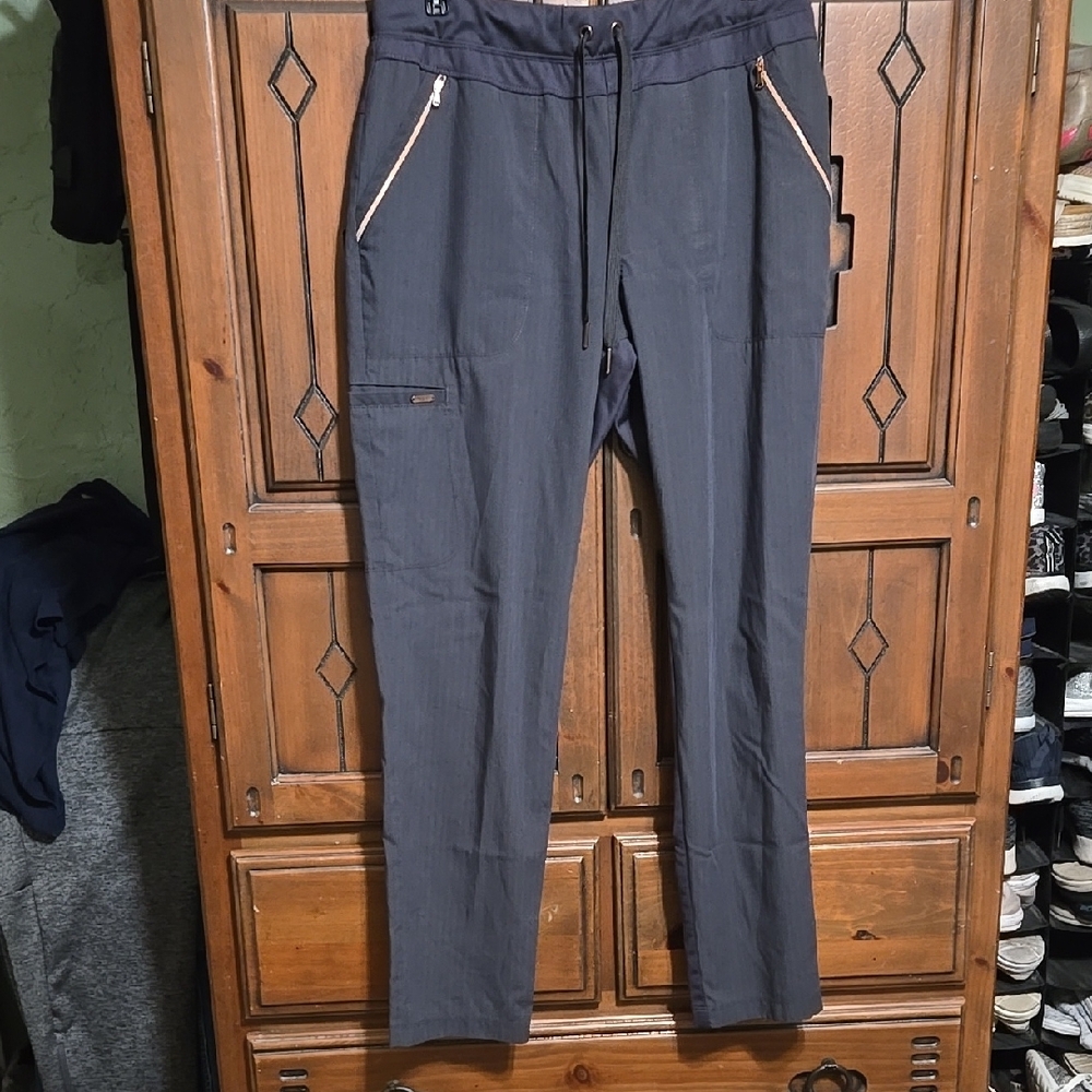 Cherokee Gray Scrub Pants with Elastic Waistband